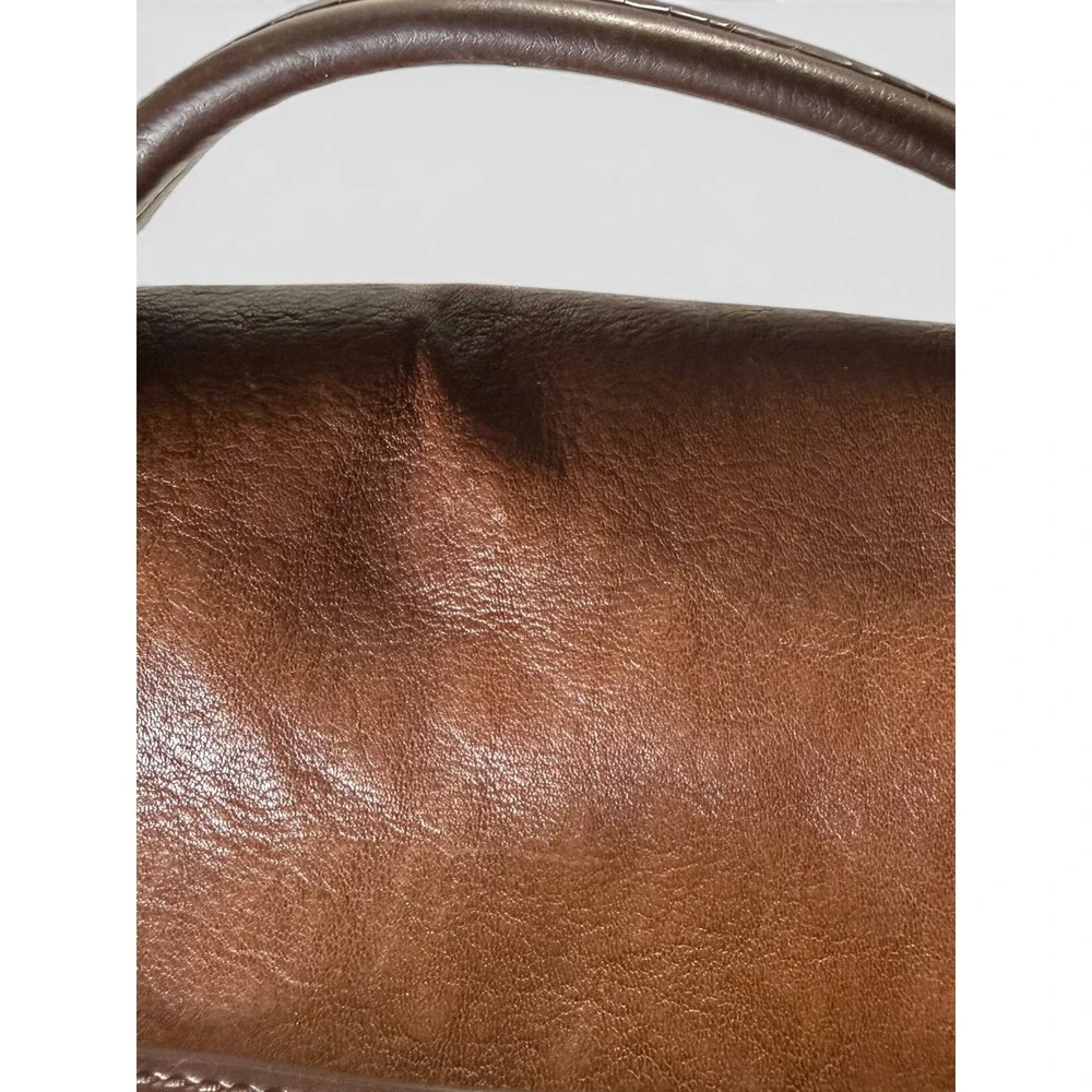 Fossil Evan Commuter Brown Leather Messenger Bag Laptop Briefcase Crossbody